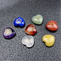 Miniatyrbild 4 av 5: 1 set natursten iögonfallande handgjorda Vibrant Creative 7 Chakra Hjärtformad Fake Jade för present