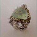 Miniatyrbillede 2 af 3: Turkis diamant Halo Ring smykkegave Size 9