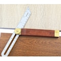 Miniatyrbillede 3 af 3: Firkant og affasning med håndtag af hårdttræ, tømrerfirkant med klinge i rustfrit stål 220mm/270mm