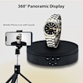 Miniatyrbillede 2 af 5: 5,7 tommer automatisk professionel fotografering pladespiller 360 graders roterende video/smykker/ur display stativ - sort
