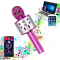 Pikkukuva 2 / 5: Mikrofoni, langaton Bluetooth karaokemikrofoni lapsille, kannettava 4-in-1-käsimikrofonilaite, kodin KTV-soitin kaiuttimella ja tallentimella