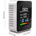 Miniatyrbillede 2 af 5: CO2-detektor Luftkvalitet CO2/HCHO/TVOC/TEMP/HUMI-detektor Temperatur fugtighedstester Kuldioxid-monitor Sort til C