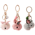 Pikkukuva 1 / 3: 3kpl Lovely Rabbit Keychain sarjakuvalaukku riipus riippuva koriste (satunnainen väri)