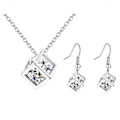 Miniatyrbillede 3 af 5: Fashion Crystal Drop øreringe halskæde dingle øreringe lange smykker sæt