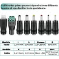 Pikkukuva 5 / 5: 12 W:n universal AC-DC- power 3 V 4,5 V 5 V 6 V 7,5 V 9 V ja 12 V, 8 valittavissa olevaa sovitinliitintä, maks. 1000 mA,