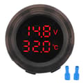 Dubbel Display Temperatur Voltmeter Vattentät Enkel Installation Bil Termometer Detektor