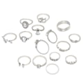 Miniatyrbild 1 av 4: 15st Trendig Fingerring Fint utförande All Match Silver Färg Hollow Out Dam Ring för att gå ut