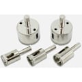 Miniatyrbillede 4 af 5: 8 stk diamantbelagt kerneborsæt til fliser, glas, porcelæn, marmor (4 mm)
