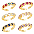 Pikkukuva 2 / 5: Sormus Vintage Zircon Heart Stud Muotikorut Ac10237 Blue