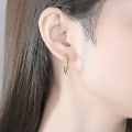Miniatyrbild 3 av 3: öra Clips Circle S925 Sterling Silver Örhängen För Utställning