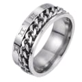Miniatyrbild 3 av 5: Unisex mode titan stål romerska siffror Twist Chain Ring Party Smycken Present Multicolor US 6