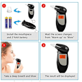 Miniatyrbild 3 av 4: Breathalyzer Breathalyzer, professionell bärbar respirator med LED digital display (med 10 munstycken)