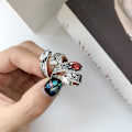 Miniatyrbillede 2 af 5: Ring Sølv S925 Justerbare Modesmykker Ac7345 Red