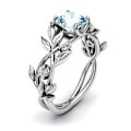 Miniatyrbillede 4 af 5: Kvinder kreative blade Design Legering udhulet Rhinestone Ring Charm smykker US 9