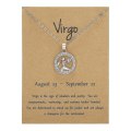 Miniatyrbillede 1 af 2: Tolv Constellation Pendant Elegant Gold Tone Chain Halskæder Brev Horoskop