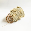 Miniatyrbillede 4 af 5: Kvinder Weave Skuldertaske Stråtaske Sommer Strandpung Til Rejse Hverdagsbrug A916-213 White