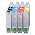 Miniatyrbillede 5 af 10: 4 stk. genanvendelige printerpatroner med permanent chip i 4 farver sort, cyan, magenta, gul T0561 T0562 T0563 T0564