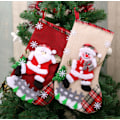 Miniatyrbild 3 av 3: Stora linne Julstrumpor Juldekorationer Julklappspåse Presentpåse (Snögubbe),