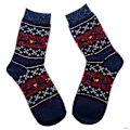 Miniatyrbillede 4 af 4: Dame jule elg bomuldsstrømper Navy Blue 5 Pairs