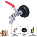Miniatyrbilde 3 av 5: Krantank 1000l Regnvannsoppsamler, Ibc Vanntank Adapter 1/2&#39; Dual Rain, Legeringsmateriale Kran Laget Pp Grov gjenge 60mm