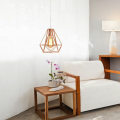 Miniatyrbillede 2 af 5: Metal diamantform pendel lysekrone moderne E27 loftslampe til soveværelset stue bar rose - rosa guld