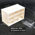 Miniatyrbild 2 av 5: Förvaringslåda med 9 fack för förvaring av smådelar, skruvar, gör-det-själv-verktyg, 3-vånings vit organizer med genomskinliga lådor