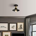 Miniatyrbillede 2 af 5: Retro loftslampe med metalskærm, bondegårdsloftslampe til entre loft køkkenbar med LED-pærer (type A)