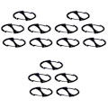 Miniatyrbillede 3 af 3: 15 Stk S Form Metal Minisize Hurtig indlæsning Nøglekæde Fjeder Fastener (sort)