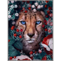 Miniatyrbillede 1 af 5: 5D diamantmaleri gepard sommerfugleblomst (30*40 cm)