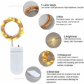 Miniatyrbillede 2 af 5: LED String Lights - 10 Pack 2M 20LEDs Kobbertråd, Batteridrevne String Lights til Lang Tynd Vase, Bord, Indendørs Udendørs
