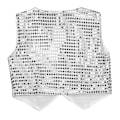 Miniatyrbillede 3 af 3: Børnevest med pailletter, fancy vest b Silver 160cm