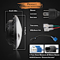 Miniatyrbillede 5 af 5: Motorcykel Bil Forlygte 12V/24V 7 Tommer Rund LED Kørelampe Hovedlampe Passer til 7 Tommer Jeep Wrangler, Retro Blinklys