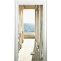 Pikkukuva 1 / 5: 2 kpl 3D-ovitarra Trompe l'Oeil Effect itseliimautuva irrotettava tarra keittiön sisustukseen Makuuhuoneen kylpyhuoneen seinälle (A)
