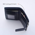 Miniatyrbild 5 av 5: Kvinnors RFID-blockerande läder blixtlåsficka Plånbok Kreditkortsfack med ID-fönster för kvinnor