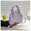 Miniatyrbillede 2 af 5: Ægte læder håndtasker til kvinder Retro Crossbody taske Tote Pung Satchel Håndtaske Lilla