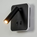 Miniatyrbillede 3 af 5: Firkantet sengelampe led læselys multifunktionel roterende væglampe med sort kontakt, varmt lys til soveværelse, entre