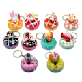 Miniatyrbillede 1 af 3: Diamond pearl donut nøglering sød pige simulation brød kage studerende par taske vedhæng (3 rød syltetøj + 2 kaffe marmelade),