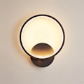Miniatyrbild 1 av 5: LED Vägglampa, väggdekoration för balkong/vardagsrum/trappa/sovrum/barnsovrum (svart rund, monokromt varmt ljus)