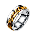Miniatyrbillede 1 af 5: Rustfrit stål øl flaskeåbner Roterbar kæde finger ring smykke bar værktøj Golden US 9