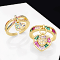 Pikkukuva 2 / 5: Sormus Vintage Zircon Heart Stud Muotikorut Ac8571 B