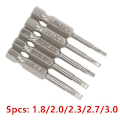 Pikkukuva 2 / 5: Fonepro 5 kpl kolmiokantainen magneettinen ruuvimeisselin set S2 teräs 1,8 mm, 2,0 mm, 2,3 mm, 2,7 mm, 3 mm, 1/4 tuuman kuusiovarsi,