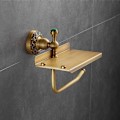 Miniatyrbillede 3 af 5: Toiletpapirholder massiv messing vægmonteret toiletrulleholder tissueholder toiletpapir opbevaring antik messing finish