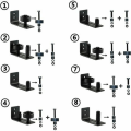 Miniatyrbillede 4 af 5: Multifunktionel stalddør Bundgulvsguide Justerbar rullegulvguide til skydedøre