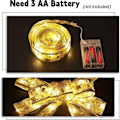 Miniatyrbild 3 av 5: 16,4 fot 50 LED julslingor, Fairy Seasonal String Lights, batteridriven (ingår ej), för bröllopsdel
