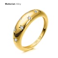 Miniatyrbillede 3 af 3: Ring Stjerne Delikat Legering Guld Farve Pentagram Ring til ferie US 7