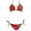 Miniatyrbild 2 av 3: kvinnor Sexig Bikini String Set Vadderad Push Up Badkläder Sommar Beach Baddräkt Leopard Orange S