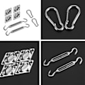 Miniatyrbillede 3 af 4: 8-delt Sølvfarvet Rustfrit Stål Hardware Kit til Montering af Solsejl