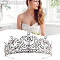 Miniatyrbillede 1 af 5: Hjerteformet Halite Legering Crown Brude Rhinestone smykker Bryllup Hovedbeklædning