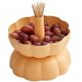 Miniatyrbild 3 av 4: Pumpa frukttallrik Kreativ dubbel frukttallrik mellanmålstallrik (stor gul pumpa)