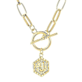 Pikkukuva 1 / 2: 26 Englanti Letter Pendant Chain Retro Paperclip Kaulakoru Kuusikulmainen